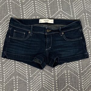 Abercrombie & Fitch Dark Blue Denim Low Rise Jean Shorts